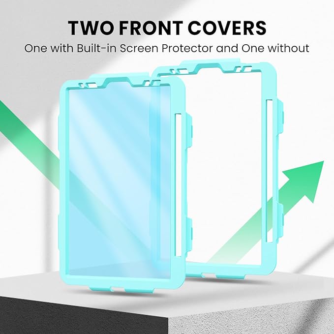 SEYMAC Case for iPad Pro 11 Case 4th/ 3rd/ 2nd/ 1st Gen (2022/2021/2020/2018), Full-Body Shockproof Protective Case with Screen Protector, 360° Rotating Stand and Hand/Shoulder Strap, Sky Blue
