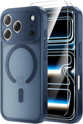 Anti-Yellowing for iPhone 17 Pro Max Case with 2X Screen Protectors, [Compatible with MagSafe] [12FT Military Grade Drop] Slim Thin Phone Cover 6.9 Inch,Blue