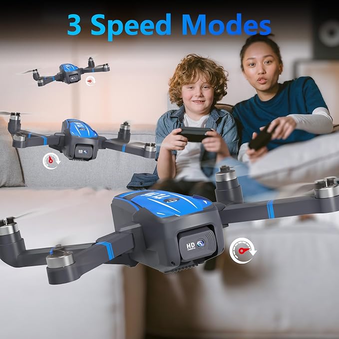 Toladrone TL16 Drones with Camera for Adults 4K, Brushless Motor Mini Drone with Camera for Beginners with Headless Mode 360° Flip Gravity Control, Foldable Quadcopter for Adults, Blue