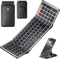 ProtoArc Backlit Foldable Keyboard, XK01 Plus Folding Portable Bluetooth Keyboard for Travel, True Full Size External Wireless Keyboards with Backlight for iPad Tablet Smartphone Laptop - Gray