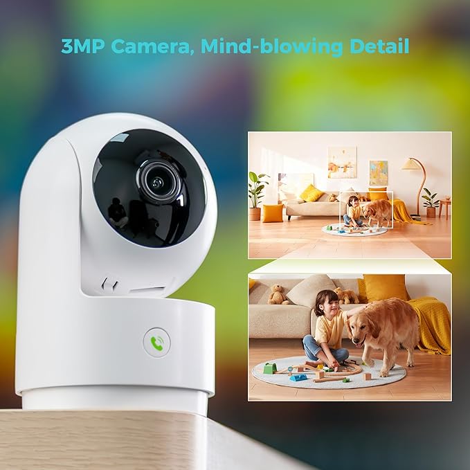 Vicohome 2K Indoor Security Camera, 5GHz Wi-Fi, Plug-in, 24/7 Recording, AI Tracking, Pet Baby Monitor, 360° View Pan/Tilt, 2-Way Audio, Night Vision, Easy to Setup, Audible Alarm,180 Days Care Plan