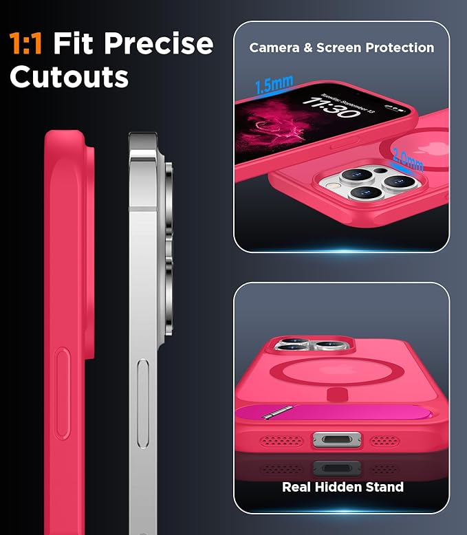Magnetic Compatible with iPhone 13 Pro Case, [Built-in Invisible Kickstand][Compatible with MagSafe] [Military Grade Shockproof] Slim Translucent Matte Phone Case for iPhone 13 Pro 6.1"