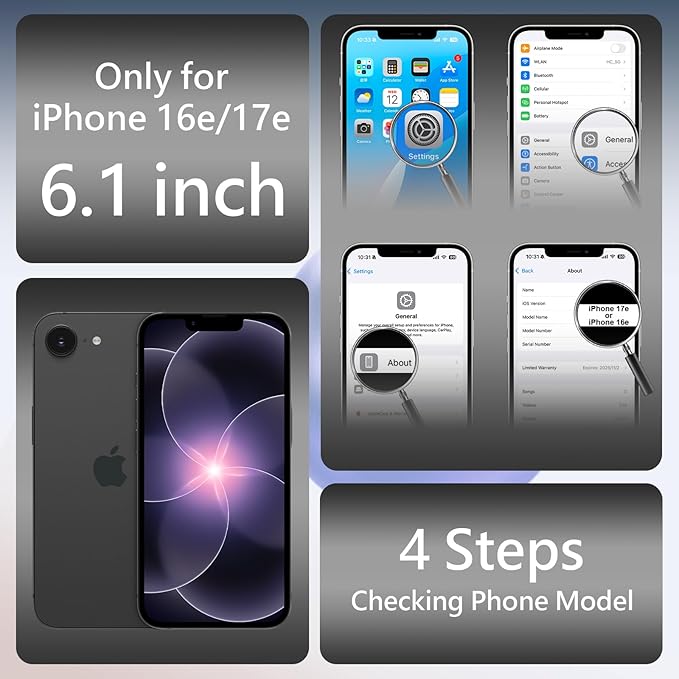 FireNova Magnetic for iPhone 17e Case/iPhone 16e Case, Compatible with MagSafe, [Silicone Camera Protection] Microfiber Lining Phone Case, 6.1", Black