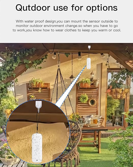 WiFi Thermometer Hygrometer with App Control,No hub Required,Smart Temperature Humidity Sensor,App Alert Monitor for Home Pet Greenhouse Freezer