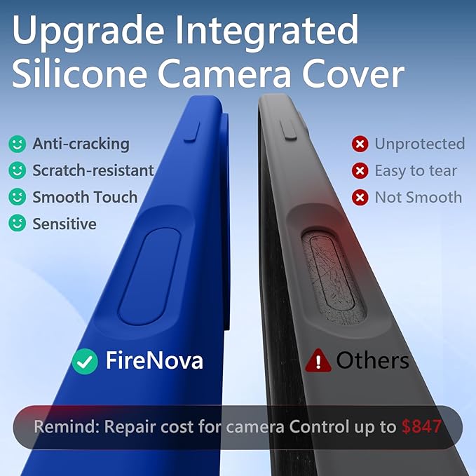 FireNova Magnetic for iPhone 17 Pro Case, Compatible with MagSafe, [Integrated Silicone Camera Control Button] [Camera Protection] Anti-Scratch Microfiber Lining Phone Case, 6.3", Klein Blue