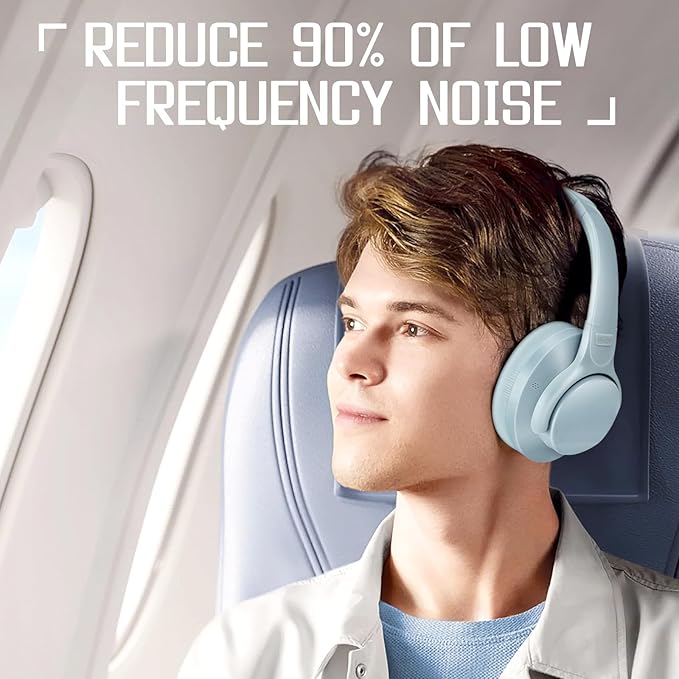 TUINYO Bluetooth Headphones Wireless, Over Ear Stereo Wireles Headset 40H Playtime with deep bass, Soft Memory-Protein Earmuffs, Built-in Mic Wired Mode PC/Cell Phones/TV-Dark Grey