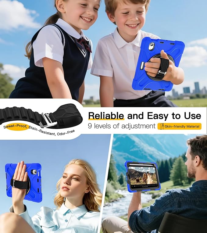 BRAECN for iPad mini 7(A17 Pro)/ 6 case 2024/2021 8.3 inch Heavy Duty Shockproof Protective with Pencil Holder Screen Protector 360°Rotating Stand Handle Full Body Cover Shoulder Strap Kids Friendly