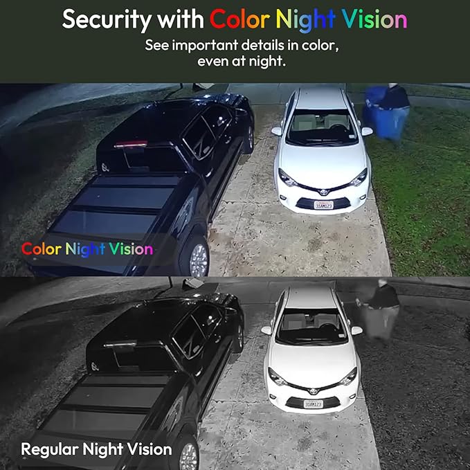 5G/2.4G Solar Security Cameras Wireless Outdoor, 2K Battery Camera w/Solar Panel,Siren Alarm,Color Night Vision, 2-Way Talk,Waterproof, Works/Alexa,No Monthly Fee,Wifi Camera for Outdoor Surveillance