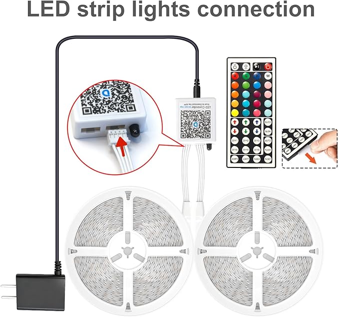 DAYBETTER Led Strip Lights 200 ft (2 Rolls of 100ft) Smart Led Light Strips with Remote and App Control, RGB Music Sync Color Changing Led Lights for Bedroom, Kitchen, Party, Home Decor
