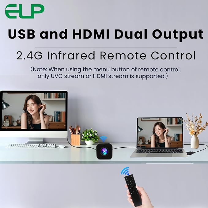 ELP 21X Zoom 4K 30fps USB Camera 1080P 60fps HDMI USB Webcam Autofocus Manual Focus PC Web Cam H.265 H.264 High Speed Web_Camera for Church Streaming Video Conference (21X Zoom)