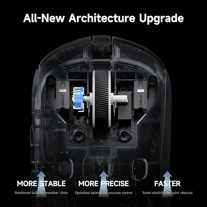 MCHOSE A7 V2 Ultra Wireless Gaming Mouse for Esports 59 g, PAW3950 TI, 42K DPI, TOPSPEED Dual 8K Polling Rate, 130 Hour Battery Life PC/Mac Rosered