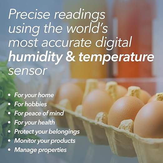 SensorPush HT1 Smart Temperature Sensor & Humidity Sensor - Thermometer & Hygrometer w/App Monitoring - Indoor/Outdoor Temperature and Humidity Monitor w/Heat Index for RV, Fridge & More