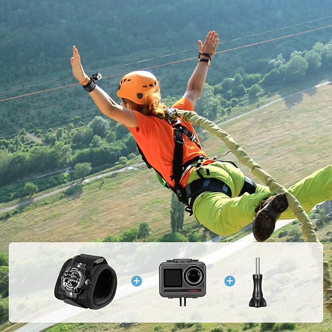AKASO Action Camera Accessories Kit with Wrist Strap and Chest Strap Compatible AKASO EK7000/EK7000 Pro/Brave 4/Brave 4 Pro/Brave 7 LE/Brave 7/Brave 8/V50X/GoPro Hero 13 12 11 10 9/DJI Action Camera