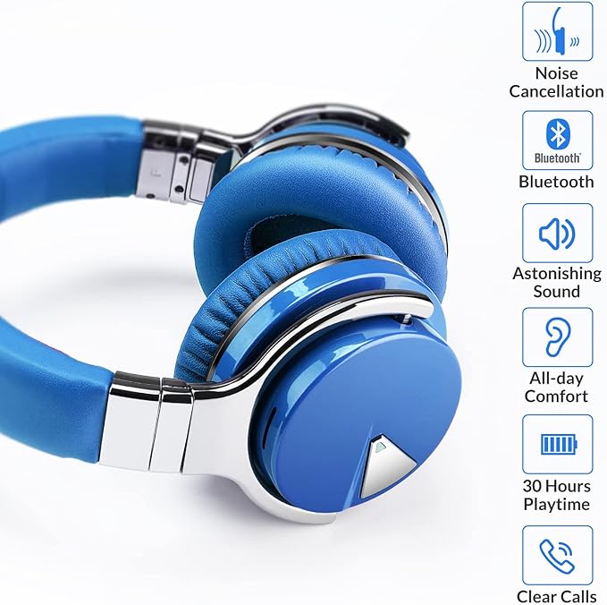 Million Sold 10 Years Classic E7 Active Noise Cancelling Headphones with Upgraded Noise Cancellation, Bluetooth Headphones Wireless with HD Sound Vivid Deep Bass, for Home Office Travel Gift Pcs