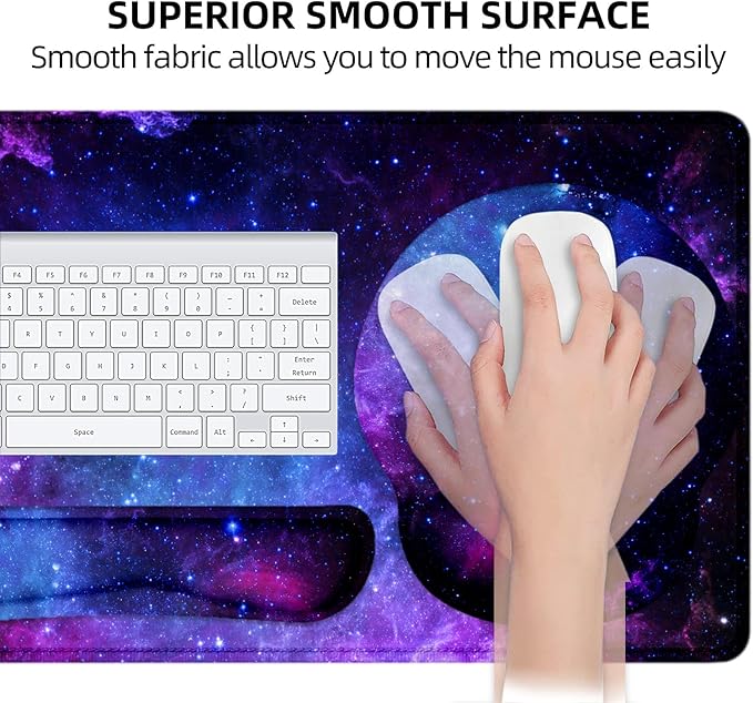 LATEEFAH Mouse Pad with Wrist Rest, Large Mouse Pad, Ergonomic Gaming Desk Pad Keyboard Wrist Rest Set, 4-in-1 Desk Mat Keyboard Mat for Home, Office