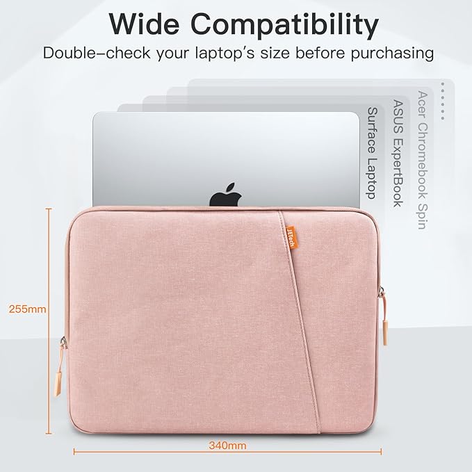 JETech Laptop Sleeve for 13-14Inch MacBook Neo (A18 Pro), MacBook Air/Pro (M1-M5) 2020-2026, 13-13.6 Inch Notebook, Waterproof Shock Resistant Bag Case with Accessory Pocket (Rose Gold)