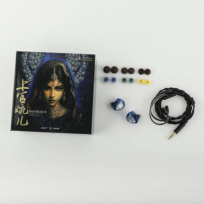 Linsoul TANGZU Wan'er S.G II in Ear Monitor,HiFi Wired Earbuds,10mm Dynamic Driver PET Diaphragm Gaming IEM Earphones with 2Pin Detachable OFC Cable for Audiophile DJ Stage (Clear Blue, Typec Mic)