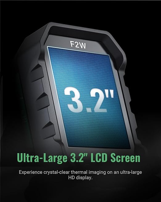 F2W Thermal Camera 640x480 Super Resolution, Thermal Imaging Camera 256x192 IR Resolution, IntellFault Intelligent Scene,3.2" Screen,25Hz,-4°F to 1022°F,App Image Transfer & PC Analysis,Case