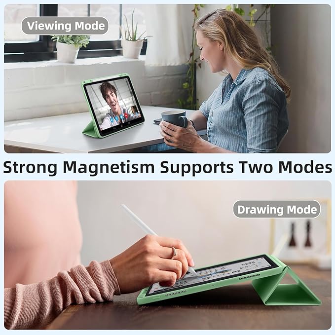 Akkerds Compatible with iPad Pro 13 Inch Case (M5/M4) 2025/2024, for iPad 13 Pro Case with Pencil Holder, Slim Trifold Stand Protective Cover with Soft TPU Back, Auto Wake/Sleep (Green)