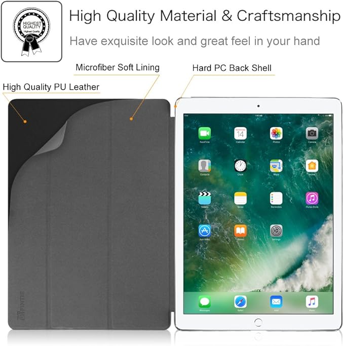 Fintie Case for iPad Pro 12.9 (2nd Gen) 2017 / iPad Pro 12.9 (1st Gen) 2015 - [SlimShell] Ultra Lightweight Standing Protective Cover with Auto Wake/Sleep, Composition Book Black