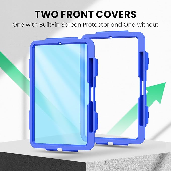 SEYMAC for iPad Pro 11 Inch Case M5 2025 / M4 2024, Heavy Duty Shockproof Protective Case with Screen Protector, 360° Rotating Stand, Hand/Shoulder Strap and Pen Holder, Blue