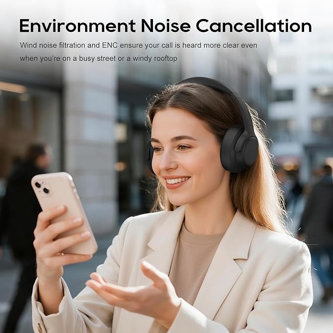 Srhythm NiceComfort 15 (2nd Gen) Hybrid Noise Cancelling Wireless Headphones,Bluetooth 6.0,with Low Latency,Spatial Audio,ENC,120Hrs