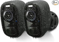Magnetic Security Cameras Wireless Outdoor - Home Battery Powered WiFi Camera 2K Video/Color Night Vision/AI Motion Detection Siren Alarm and Spotlight 2-Way Audio Waterproof SD/Cloud (Black(2pcs))