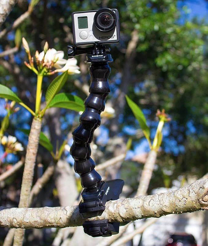 Jaws Flex Clamp Clip Mount Gooseneck Mounts Compatible with GoPro Hero 13 12 11 10 9 8 7 6 5 4 Session 3+ 3 2 1 Max DJI Osmo Akaso Action Cameras