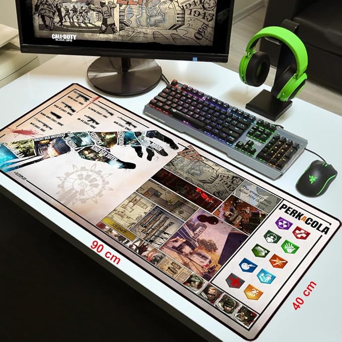 ElitePlay Zombies Extra Large Gaming Mouse Mat 900x400mm Oversize - XXL Mouse Pad - Zombies Desk Pad Extended – Mouse Mat Pad for Precision and Speed - Non-Slip Rubber Base - Premium Quality