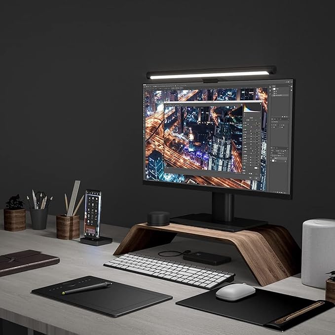 Xiaomi Mi Computer Monitor Light Bar - Easy Installation, Extra Computer Lighting w/o Taking Desktop Space, w/Wireless Remote Control Adjusting Lights Easily