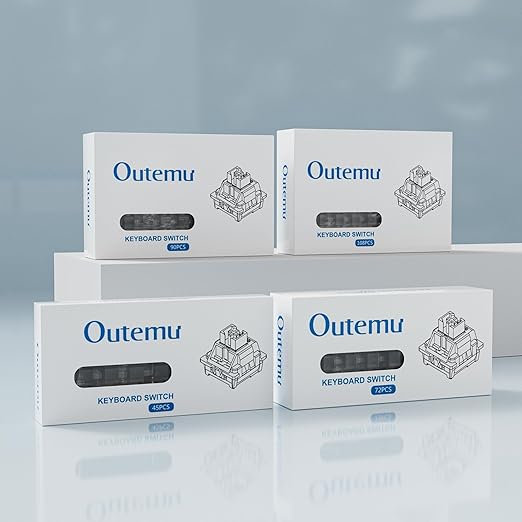 Outemu V3 Ice Blue Switches,Clickers for 3D Prints,3-pin 40gf Pre-lubed Dustproof Clicky Switch,Suitable for MX Mechanical Gaming Keyboards(72Pcs)