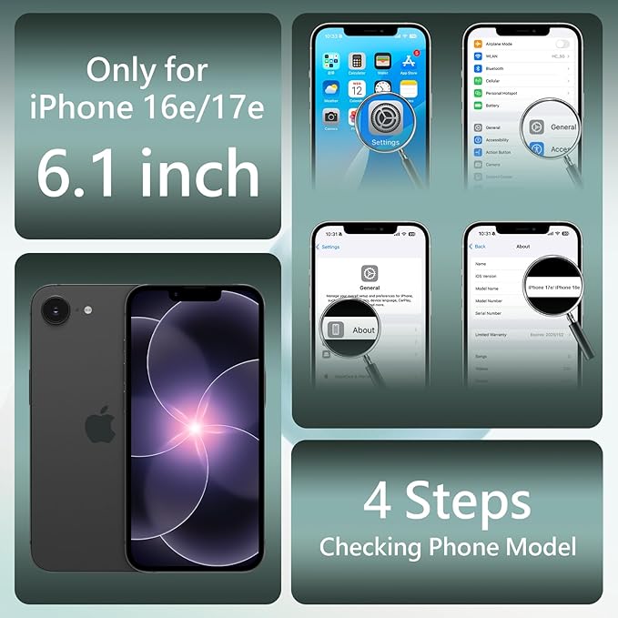 FireNova Magnetic for iPhone 17e Case/iPhone 16e Case, Compatible with MagSafe, [Silicone Camera Protection] Microfiber Lining Phone Case, 6.1", Midnight Green