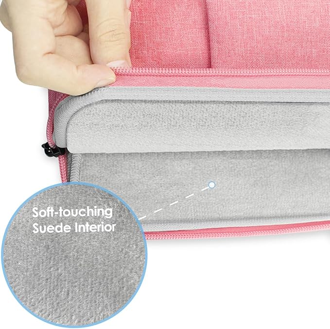 ProElife 12-Inch Laptop Tablet Sleeve Case Canvas Cover for 2022-2014 Surface Pro 4/5 / 6/7 / 7+ / 8/9|Surface Laptop Go 1/2 12.4"|MacBook Air/Pro 13'' M1|Samsung Galaxy Tab S8+/S7+ Bag (Pink)