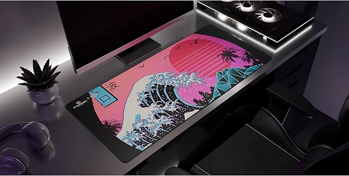 Starforge - Retro Wave Gaming Desk Mat – Large Extended Mouse & Keyboard Pad