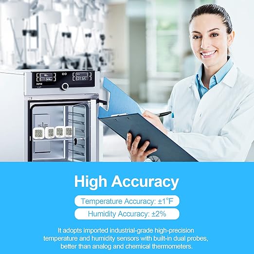 Vaikby Indoor Thermometer 4Pack, Humidity Gauge Meter Digital Hygrometer Room Thermometer for Home, Hight Accurate Temperature and Humidity Monitor, Large LCD Display Fahrenheit or Celsius