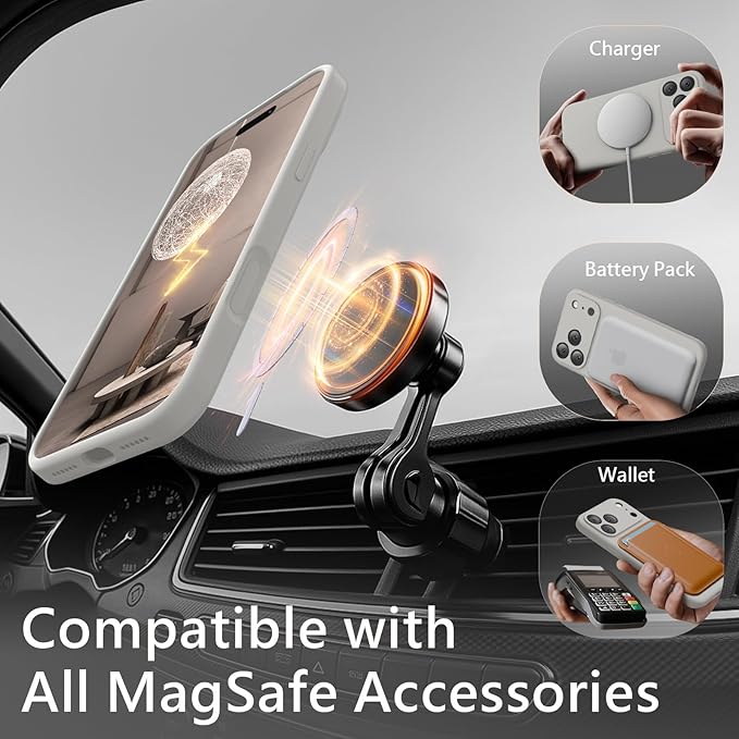 FireNova Magnetic for iPhone 17 Pro Max Case, Compatible with MagSafe, [Integrated Silicone Camera Control Button] [Camera Protection] Anti-Scratch Microfiber Lining Phone Case, 6.9", Natural Titanium