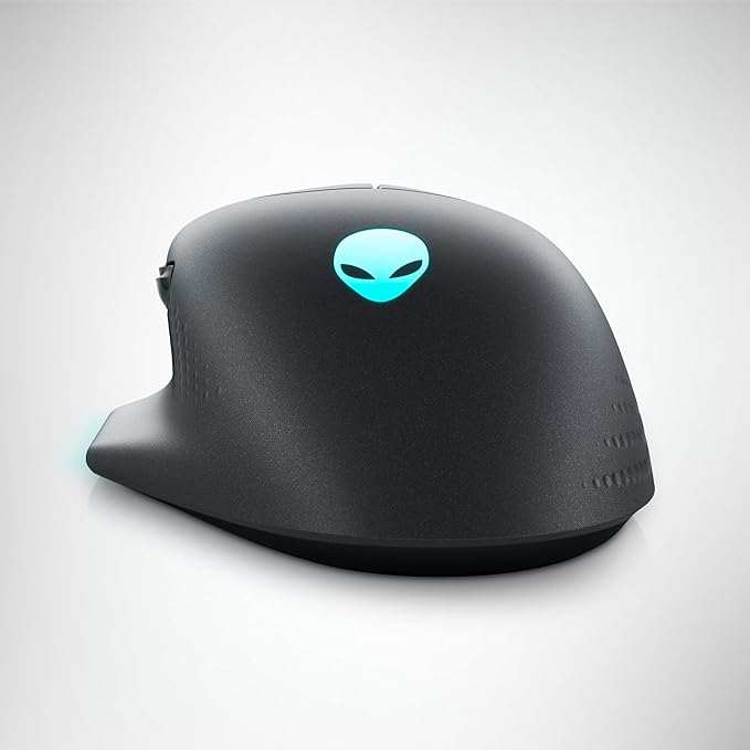 Alienware Wireless Gaming Mouse AW620M - Wireless/Wired, 1 x USB - 4 pin USB Type A, 26000 dpi, 3.52oz (99g) Weight, 7 Buttons, Non-Slip Grip, up to 140 Hours of Gaming - Dark Side of The Moon