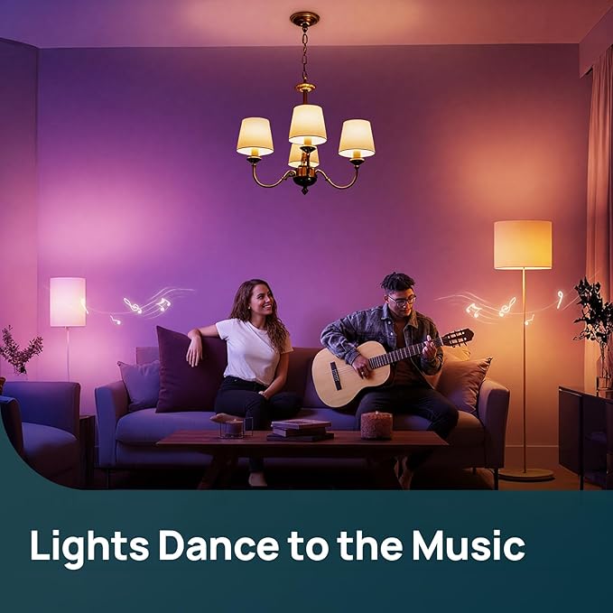 Linkind Matter Smart Bulbs, E12 Led Bulb Works with Alexa/Apple Home/Google Home, Smart Light Bulbs, WiFi Candelabra B11 Bulbs, RGBTW Color Changing Light Bulb, 2.4Ghz WiFi Bulb, 470 LM 2 Pack