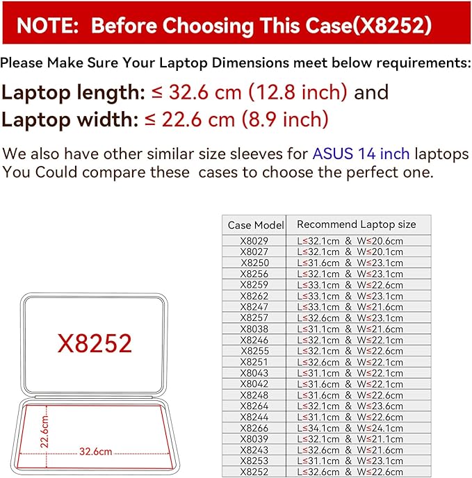 Smatree Hard Sleeve Case Compatible for 14 inch ASUS Vivobook 14X/Flip14/S 14Flip, for Zenbook Duo 14, for Chromebook Flip CX3, for ASUS L410/ROG Zephyrus G14 Bag (X8252)