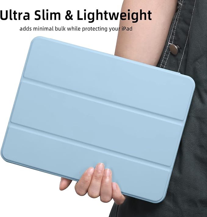 Wenlaty Case for iPad Pro 11 Inch Case 4th/3rd/2nd Generation with Pencil Holder, for iPad 11 Pro 2022/2021/2020, Protective Cover with Two Stand Angles, Auto Wake/Sleep, Sky Blue
