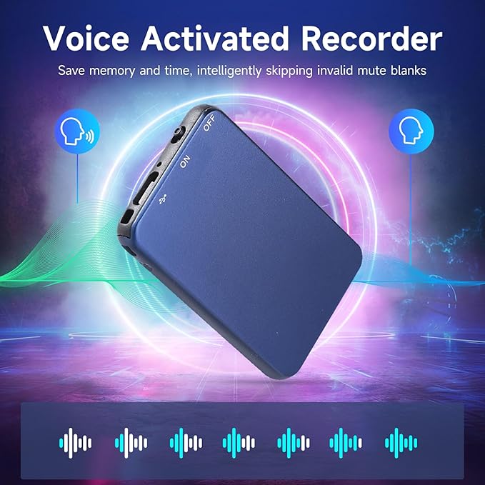 64GB Digital Voice Recorder - 1536KB Superior Sound Quality, Vormooi Premium Metal Voice Activated Recorder with 35Hrs Battey Time, Ideal for Interview Class Lecture Meeting