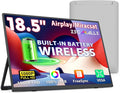 18.5" True Wireless Portable Monitor, 1080P FHD, 10000mAh Battery, Wireless Screen Mirroring (AirPlay/Miracast), Auto Rotation for Phone/Tablet, USB‑C & Mini HDMI, VESA, Protective Sleeve Included