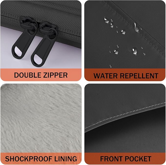 HoYiXi Universal Sleeve Bag for 6",6.8",7" Kindle Paperwhite/Colorsoft 2024-2012 Compatible with 6"-6.8" All-New Kindle/Kobo/Tolino/Sony,6" EReader with Anti-Drop Protective Cover,Black
