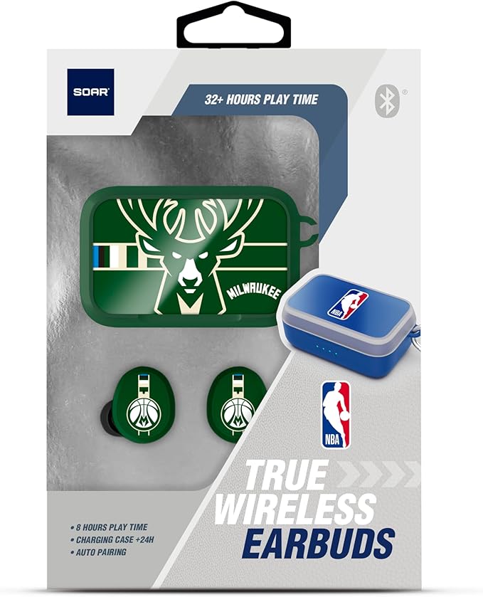 SOAR NBA Wireless Sport Earbuds: Comfortable Fit & Convenient Charging