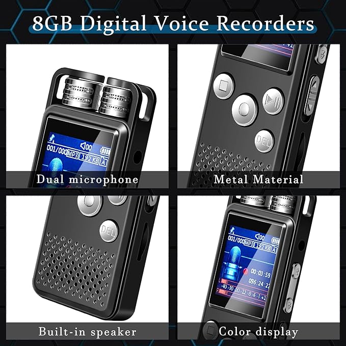 Dunzy 5 Pcs EVP Recorder Ghost Hunting Kit Paranormal Digital Voice Recorders with 4 LED Motion Activated Cat Balls Voice Activated Recorder with Playback for Paranormal Equipment(8 Gb, Chic Style)