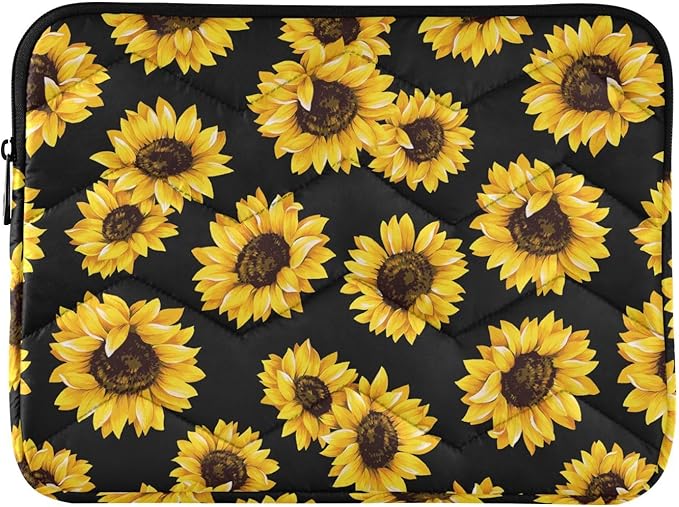 Sunflower Floral Laptop Sleeve 13 inch Cute Laptop Bag 14 inch Waterproof Computer Bag for Women Laptop Accessories Computer Cover Bag for Tablet Men, A06D24018