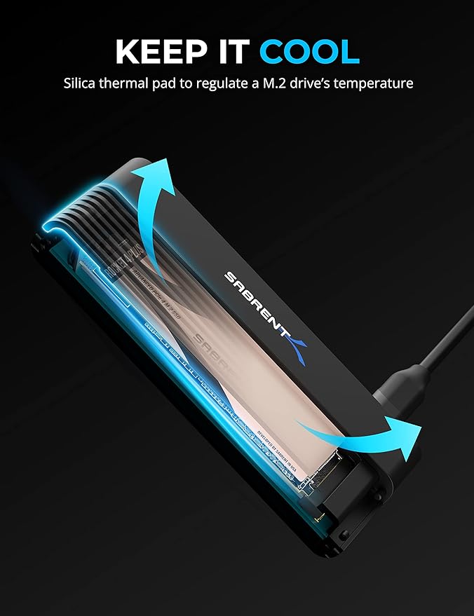 SABRENT USB 3.2 Type C M.2 PCIe NVMe + 2.5/3.5 Inch SSD & HDD Converter [DS-UCMH]