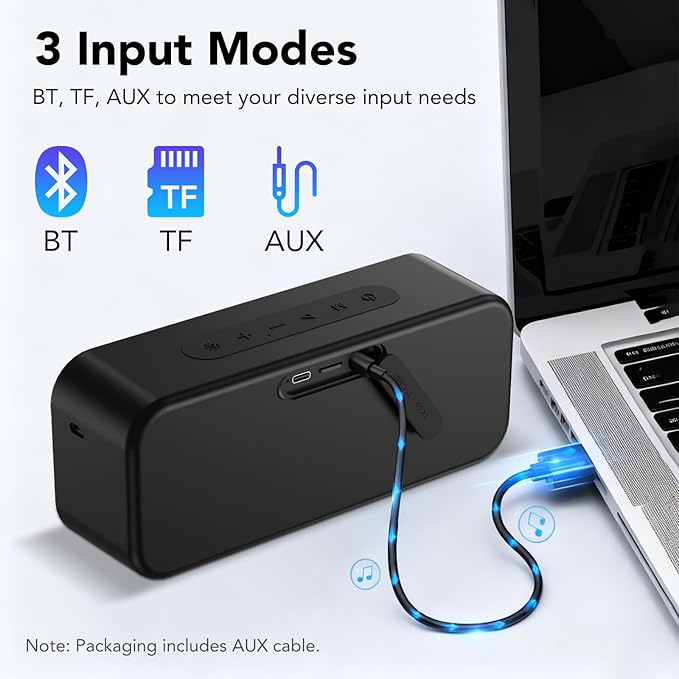 IKT Portable Bluetooth Speaker with Lights x Holidays/World Cup Stuffers, 30W Loud Stereo Sound, Bluetooth5.4, Enhanced Bass,24H Playtime, TWS Pairing, IPX7 Waterproof, Speakersfor Home/Party/Outdoor