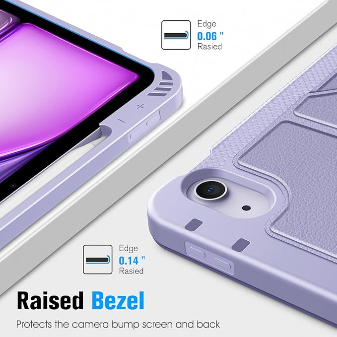 Fintie Magnetic Stand Case for iPad Air 11-inch M4/M3/M2 (2026/2025/2024), iPad Air 5th/4th Generation (2022/2020) 10.9 Inch - Multiple Angles Shockproof TPU Cover with Pencil Holder, Lilac Purple