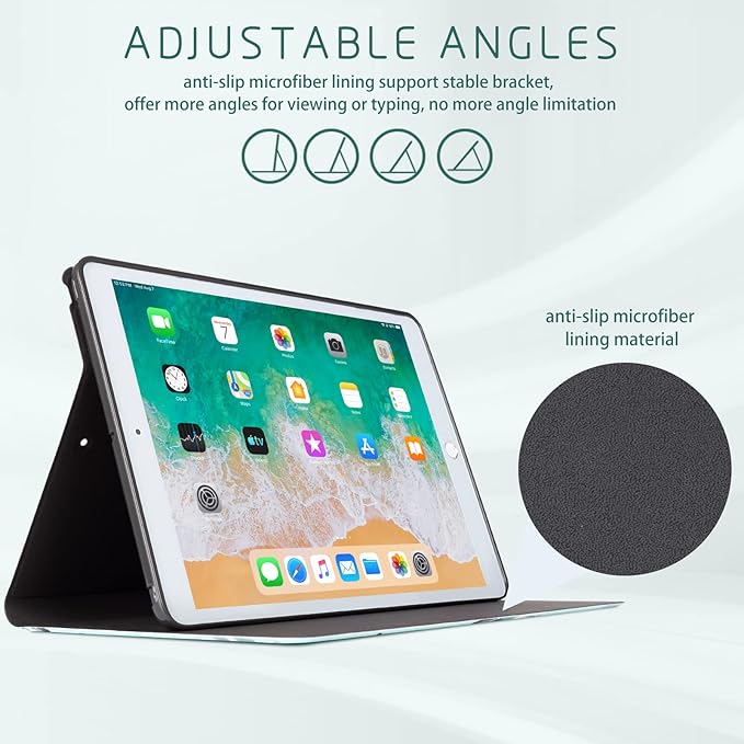 for iPad 9th Generation case, for iPad 7th Generation Case, for iPad 8th Generation Case, Casefor iPad 9th/8th/7th Gen 10.2 Inch Protective Multi-Angle Adjustable Stand View Auto Wake Sleep, Mermaid